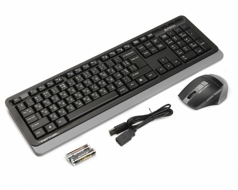 A4Tech Fstyler FG1035, комплект бездротовий клавіатура з мишою, сірий колір, фото №3