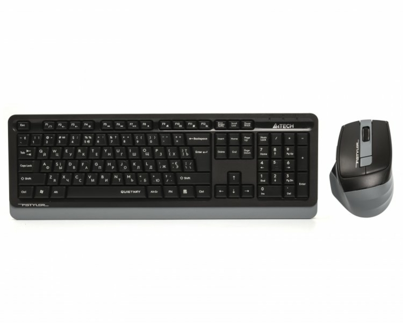 A4Tech Fstyler FGS1035Q, комплект бездротовий клавіатура з мишою, сірий колір, фото №2