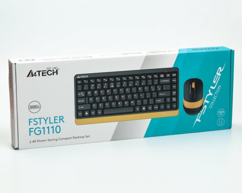 A4Tech Fstyler FG1110, комплект бездротовий клавіатура з мишою, чорний колір, фото №5