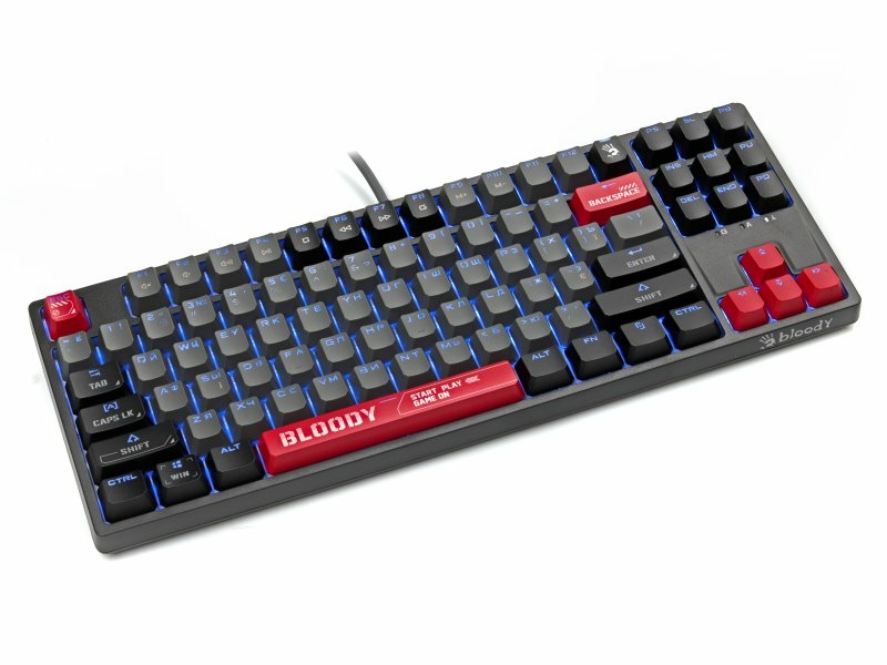 Механічна ігрова клавіатура Bloody S87 Energy Red, червоні світчі, RGB підсвічування клавіш, USB, чорний, numer zdjęcia 4