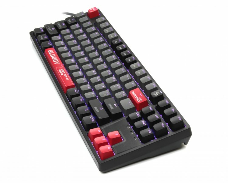 Механічна ігрова клавіатура Bloody S87 Energy Red, червоні світчі, RGB підсвічування клавіш, USB, чорний, фото №5