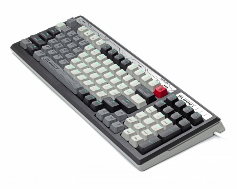 Механічна ігрова клавіатура A4Tech Bloody B950 (Warrior Grey), USB, RGB-підсвічування, LK Libra Brown Switchсіра, сіра, фото №4