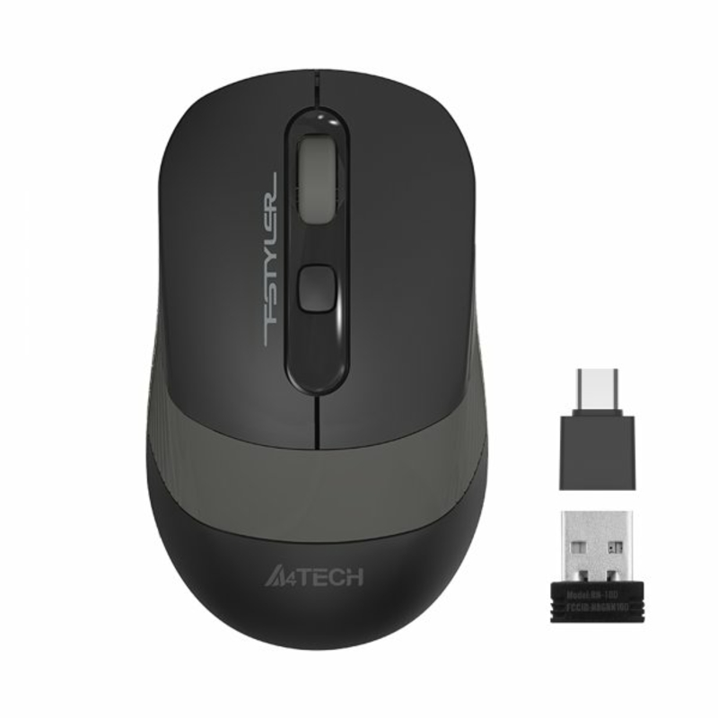 Миша бездротова A4Tech Fstyler FG10CS Air (Stone Grey),  USB, колір чорний+сірий, фото №2