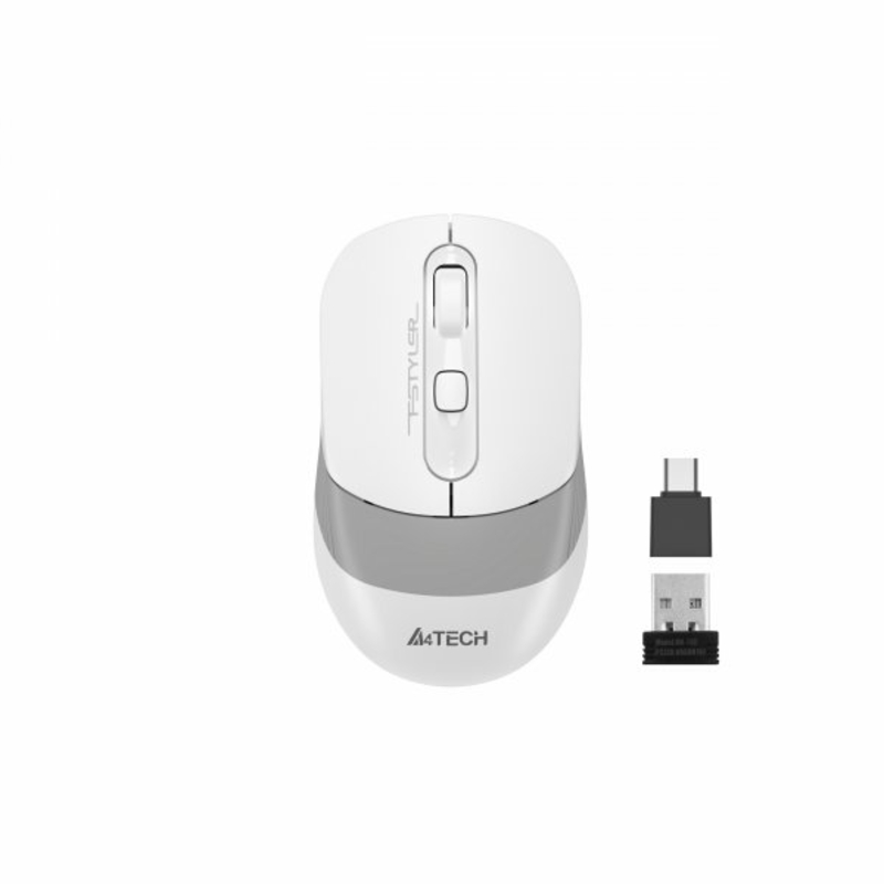 Миша бездротова A4Tech Fstyler FG10CS Air (Grayish White),  USB, колір білий+сірий, фото №2