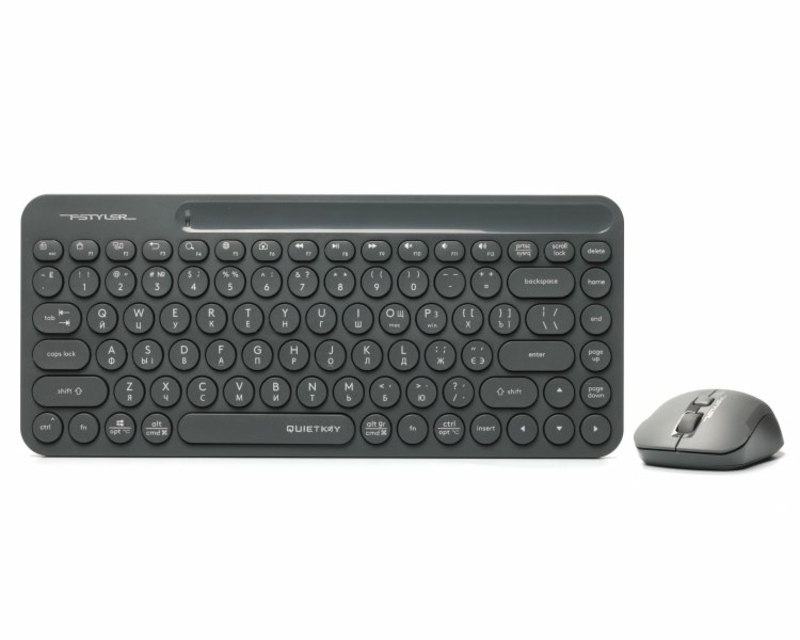 Комплект клавіатура з мишою A4Tech Fstyler FG3200 Air (Grey), бездротовий, сірий, фото №2