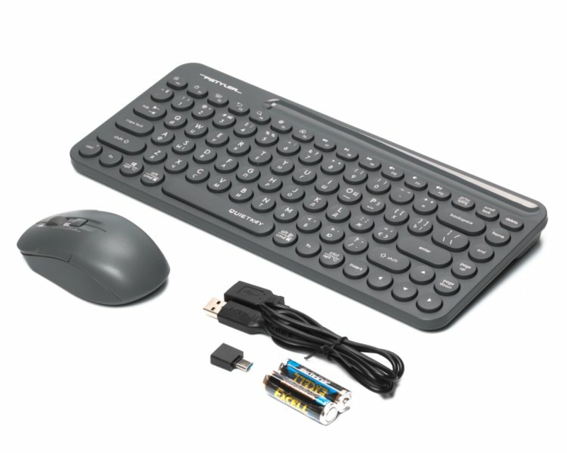Комплект клавіатура з мишою A4Tech Fstyler FG3200 Air (Grey), бездротовий, сірий, photo number 4