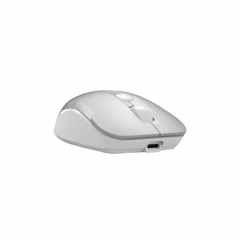 Миша бездротова A4Tech FB26CS Air (Icy White),  безшумна Fstyler, BT+RF (Combo), 2000DPI, USB, вбудований акумулятор, сірий+білий, фото №8