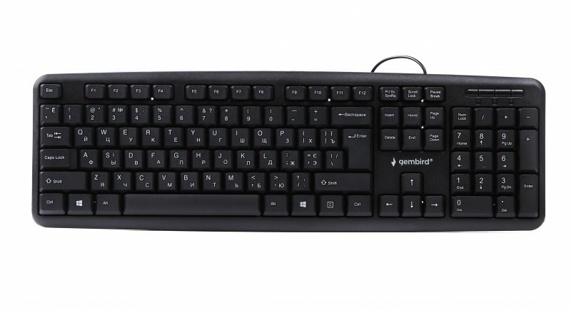 Клавіатура Gembird KB-U-103-UA, USB, українська розкладка, чорний колір, фото №2