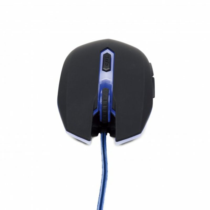 Оптична ігрова мишка Gembird MUSG-001-B, USB інтерфейс, синій колір, numer zdjęcia 3