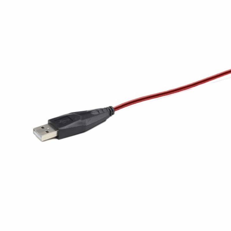 Оптична ігрова мишка Gembird MUSG-001-R, USB інтерфейс, червоний колір, numer zdjęcia 5