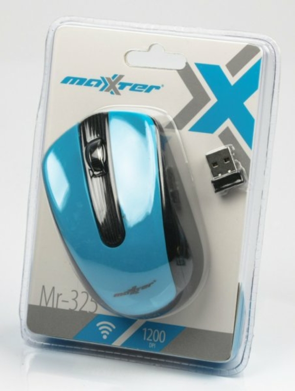 Мишка бездротова Maxxter Mr-325-B, блакитна, фото №4