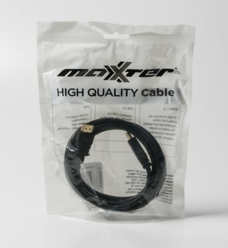 Кабель Maxxter V-HDMI4-6 1.4, позол. коннект., 1.8 м., фото №3