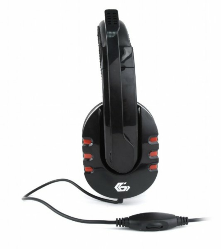Навушники з мікрофоном Gembird GHS-402, з регулятором гучності, глянцеві чорного кольору, фото №3