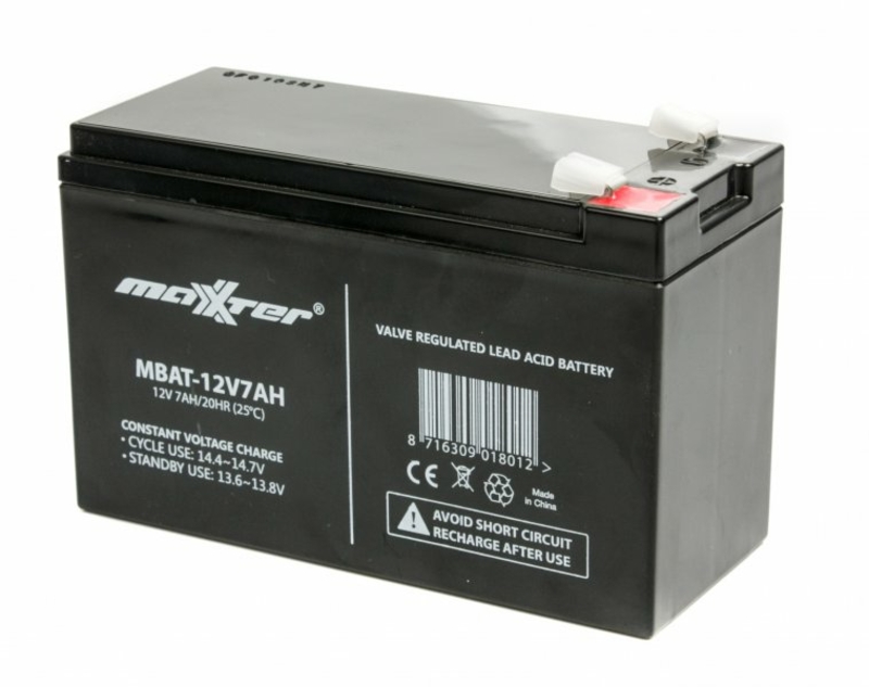 Акумуляторна батарея Maxxter MBAT-12V7AH, 12В 7Ач