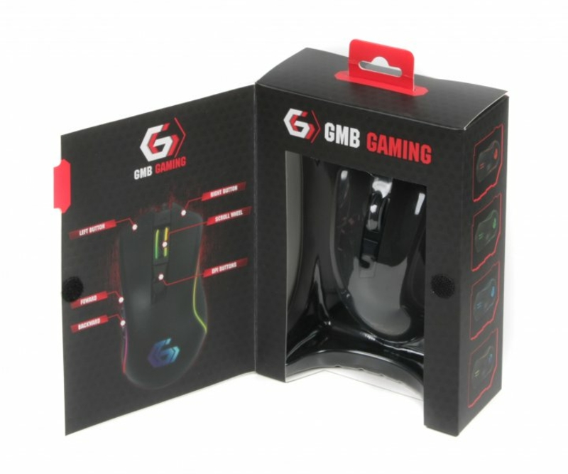 Оптична ігрова мишка Gembird MUSG-301, USB інтерфейс, 3200 dpi, чорна, фото №9