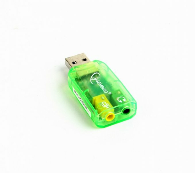 Адаптер Gembird SC-USB-01, USB2.0 to Audio, зеленого кольору, блістер, photo number 3