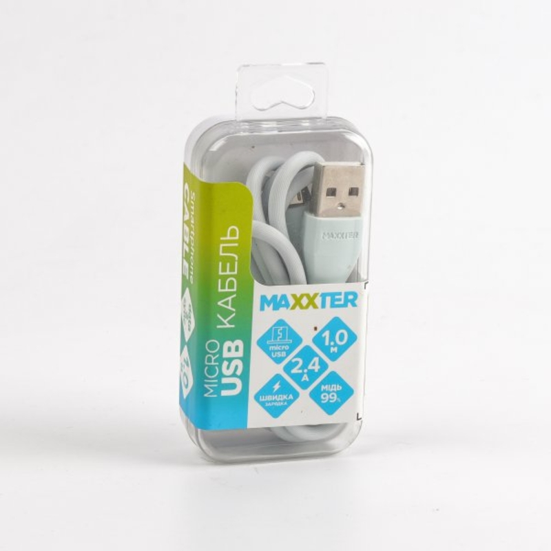 Кабель Maxxter UB-M-USB-01MG, USB 2.0 A-тато/Micro B-тато, 1,0 м., numer zdjęcia 5