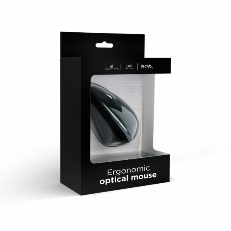 Оптична мишка Gembird MUS-ERGO-01, USB интерфейс, чорний колір, фото №7