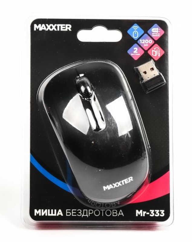 Мишка бездротова Maxxter Mr-333, чорна, photo number 5