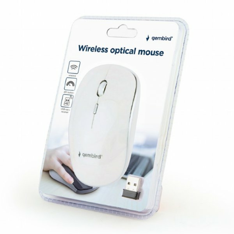 Бездротова оптична мишка Gembird MUSW-4B-01-W, фото №4
