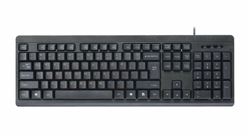 Клавіатура дротова Maxxter KB-112-U, USB, чорного кольору, фото №2