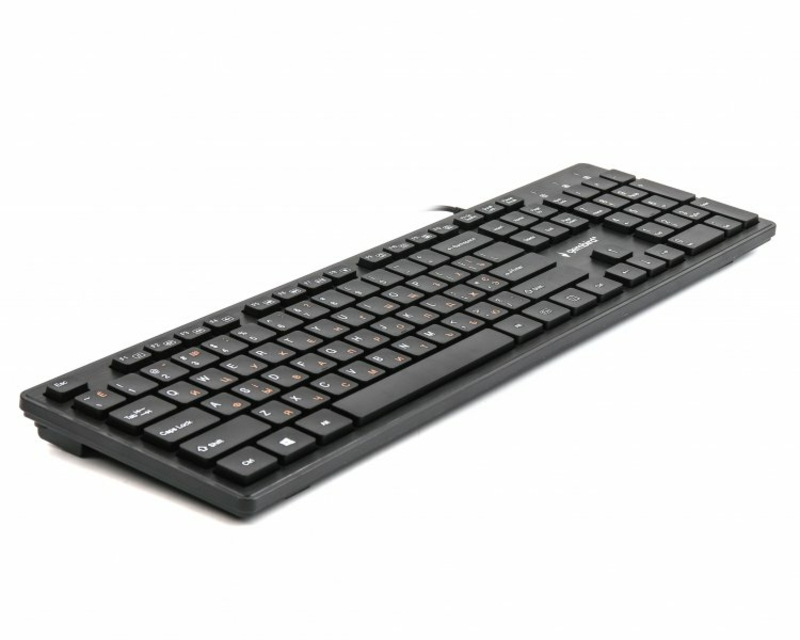 Клавіатура дротова Gembird KB-MCH-03-UA, українська розкладка, мультимедійна, "шоколадні" клавіші, чорний колір, фото №3