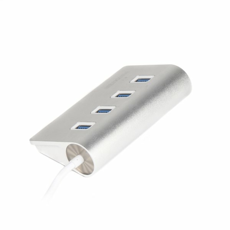 Хаб USB 3.0 Type-A HU3A-4P-01 на 4 порти, метал, сріблястий, фото №3