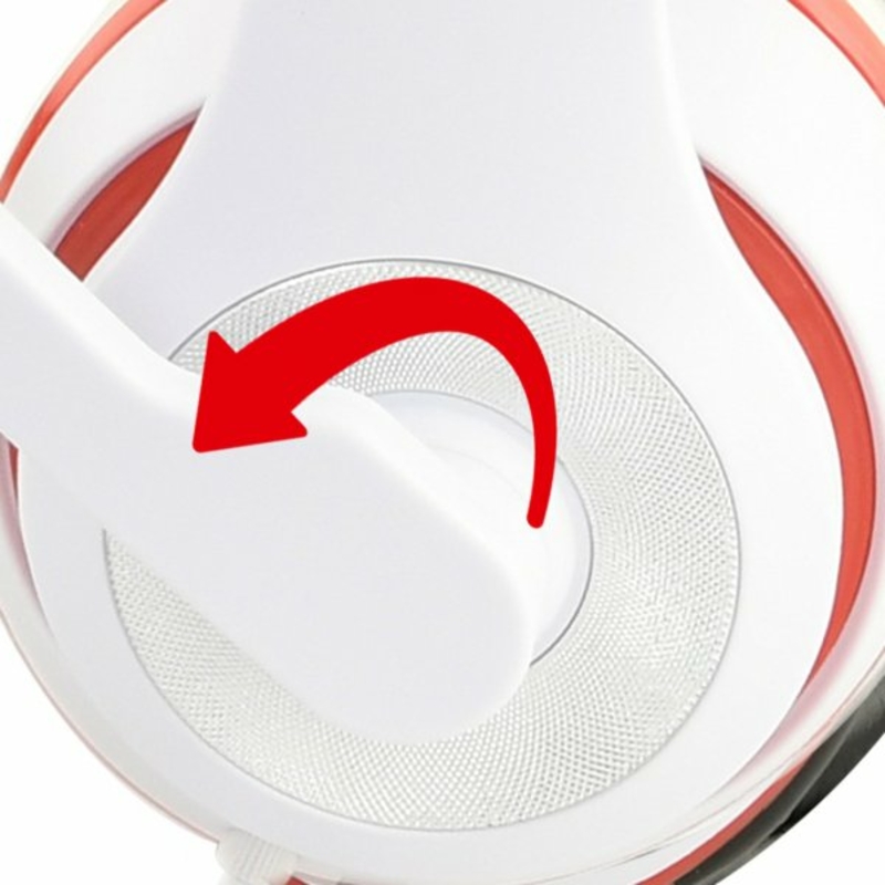 Навушники стерео накладні, з мікрофоном, 3.5 Jack 1x4-pin, білий з червоним і чорним, photo number 4