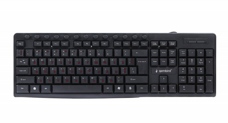 Клавіатура мультимедійна Gembird KB-UM-107-UA, українська розкладка, USB, чорний колір, фото №2