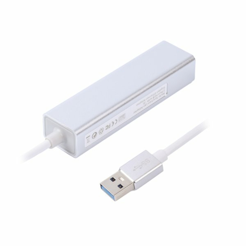 Адаптер, з USB на Gigabit Ethernet NEAH-ЗP-01, 3 Ports USB 3.0 1000 Mbps, метал, сірий, photo number 3