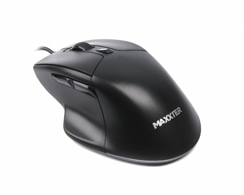 Миша дротова Mc-6B01, оптична, ергономічна, 6 кнопок, 2000. DPI, USB, чорна, numer zdjęcia 4