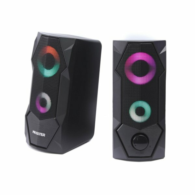 Колонки акустичні CSP-U002RGB, пластиковий корпус, 6 Вт, USB живлення, RGB підсвічування, чорний колір, numer zdjęcia 2
