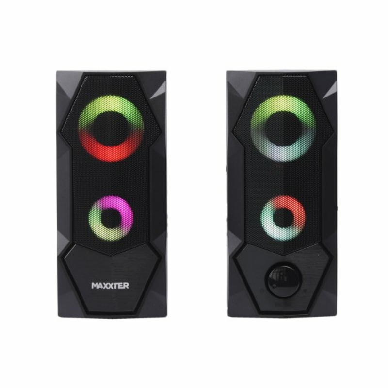 Колонки акустичні CSP-U002RGB, пластиковий корпус, 6 Вт, USB живлення, RGB підсвічування, чорний колір, numer zdjęcia 3
