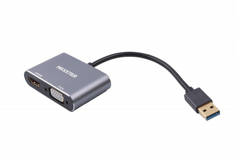 Адаптер-перехідник USB на HDMI/VGA Maxxter V-AM-HDMI-VGA, фото №2