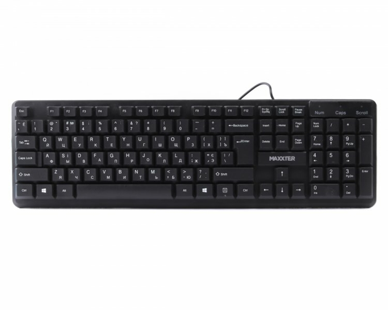 Клавіатура офісна KBM-U01-UA, USB, Укр/Рус, пластик, чорна, photo number 2