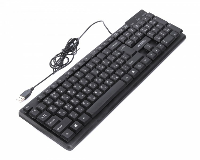 Клавіатура офісна KBM-U01-UA, USB, Укр/Рус, пластик, чорна, фото №3