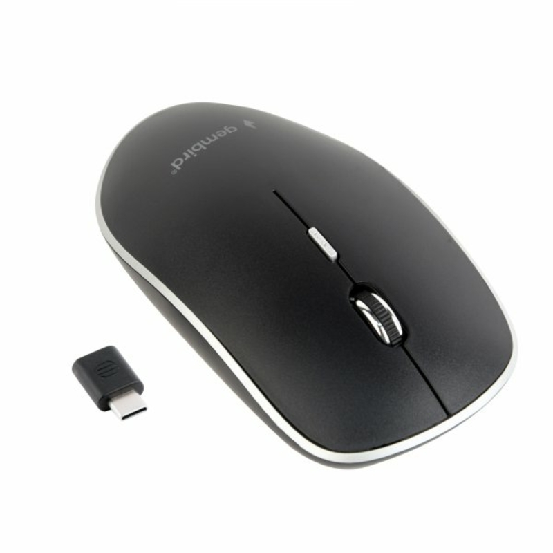 Бездротова оптична мишка, безшумна, TYPE-C, чорний колір Gembird MUSW-4BS-01, numer zdjęcia 3