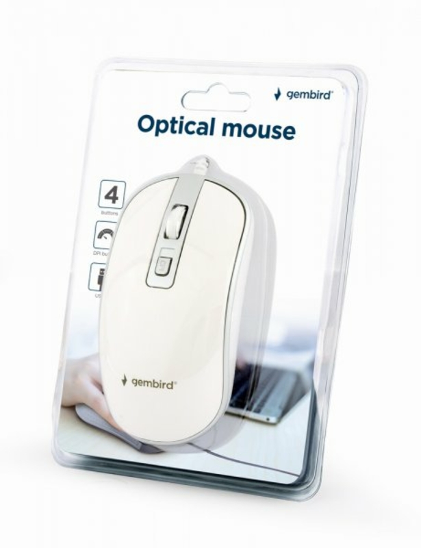 Оптична миша, MUS-4B-06-WS USB інтерфейс, бiло-сiра, photo number 4