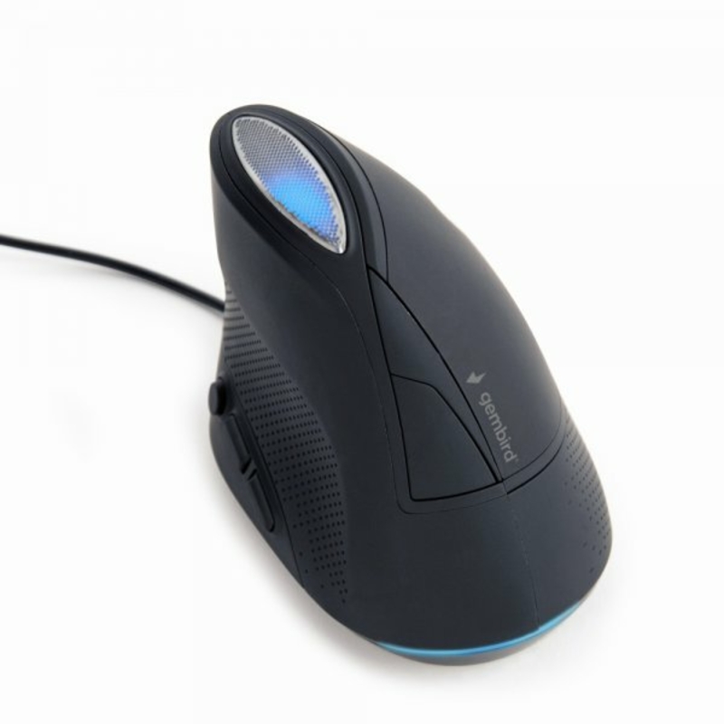 Оптична ергономічна миша MUS-ERGO-03, USB інтерфейс, чорний, фото №5