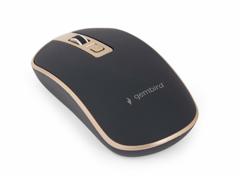 Миша бездротова Gembird MUSW-4B-06-BG, USB, 1600 dpi, чорна с золотом, numer zdjęcia 3