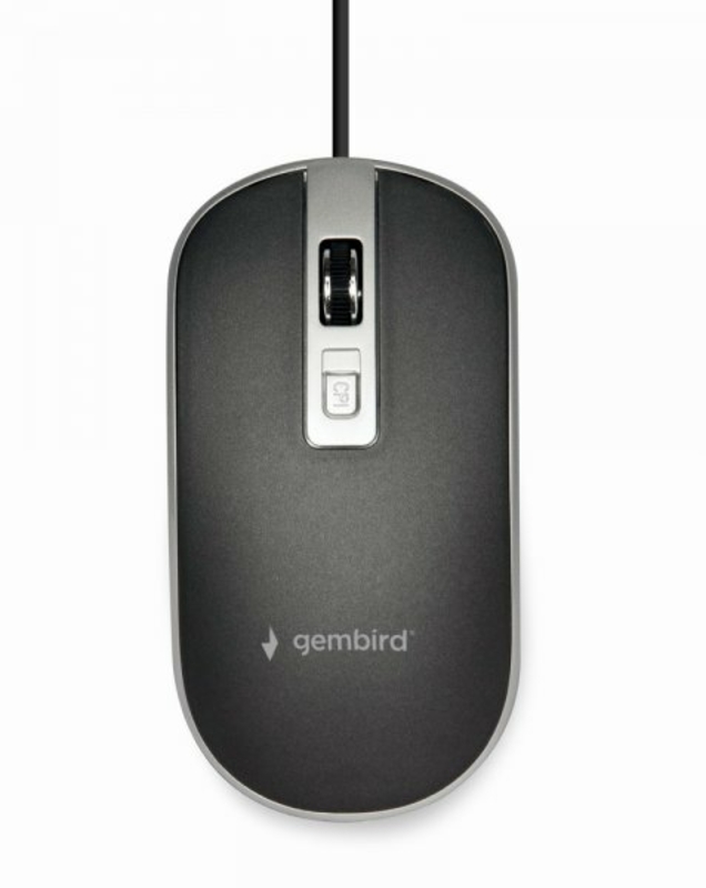 Оптична миша, MUS-4B-06-WS USB інтерфейс, чорно-сiра, фото №2