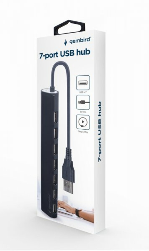 Хаб Gembird UHB-U2P7-04 на 7 портів USB 2.0, numer zdjęcia 5