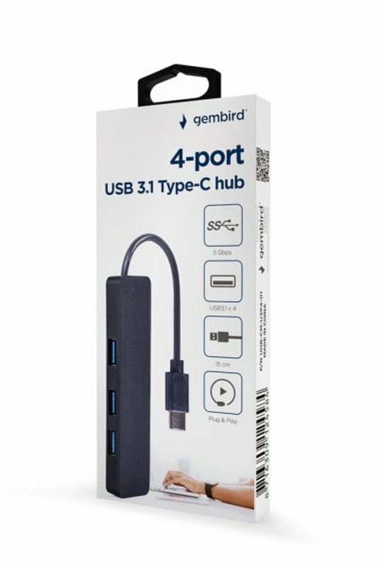 Хаб Gembird UHB-CM-U3P4-01 на 4 порти USB 3.1, фото №4
