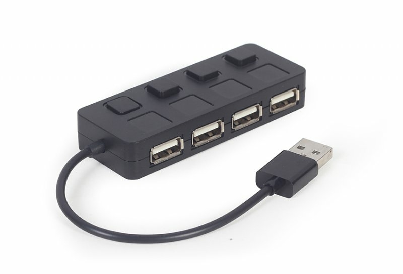 Хаб на 4 порти USB 2.0 UHB-U2P4-05, пластик, чорний, numer zdjęcia 2
