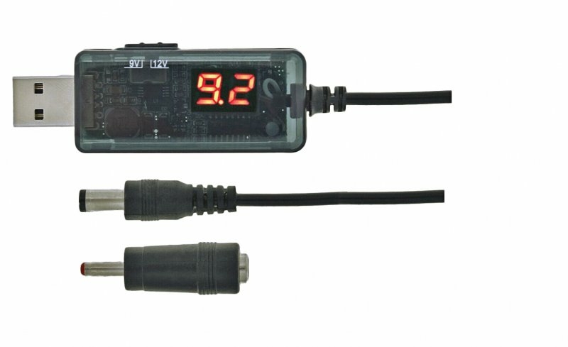 Кабель живлення Maxxter UB-DC9/12-0.8M, USB-AM на 5.5 / 3.5 мм, 9/12V, 0.8 м (для роутера та подібного), numer zdjęcia 2