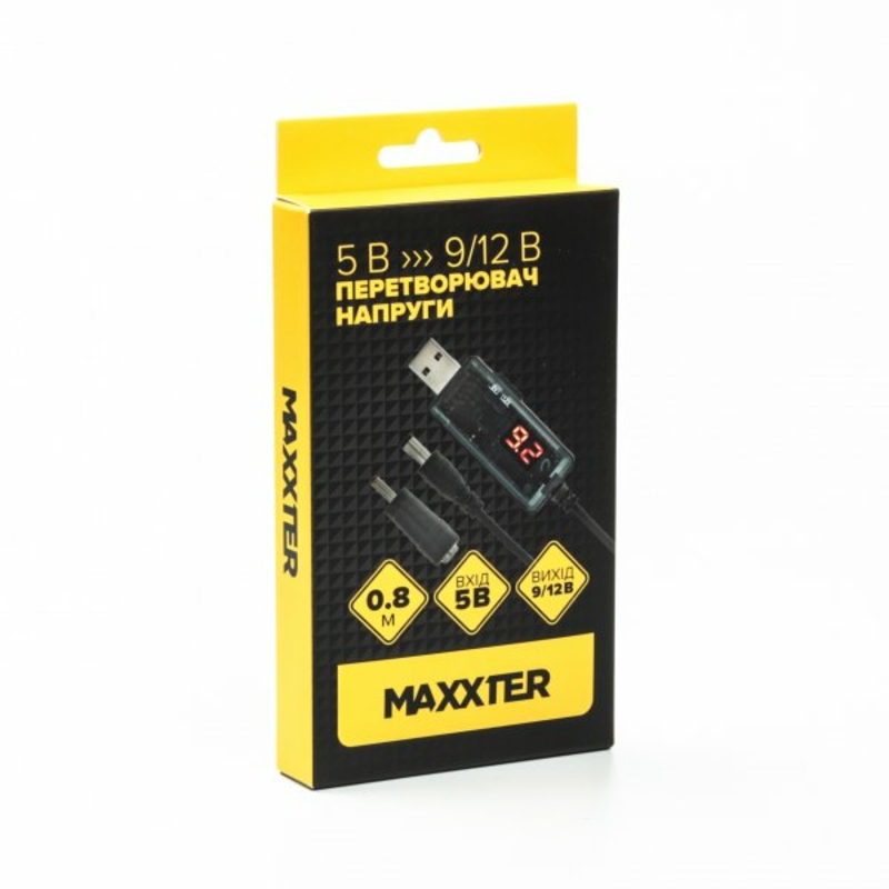 Кабель живлення Maxxter UB-DC9/12-0.8M, USB-AM на 5.5 / 3.5 мм, 9/12V, 0.8 м (для роутера та подібного), numer zdjęcia 5