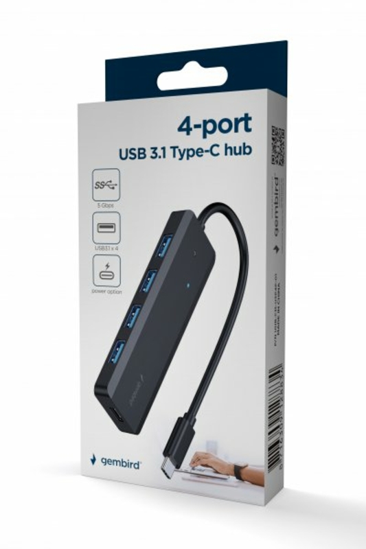 Хаб Gembird UHB-CM-U3P4P-01 на 4 порти USB 3.1, фото №5