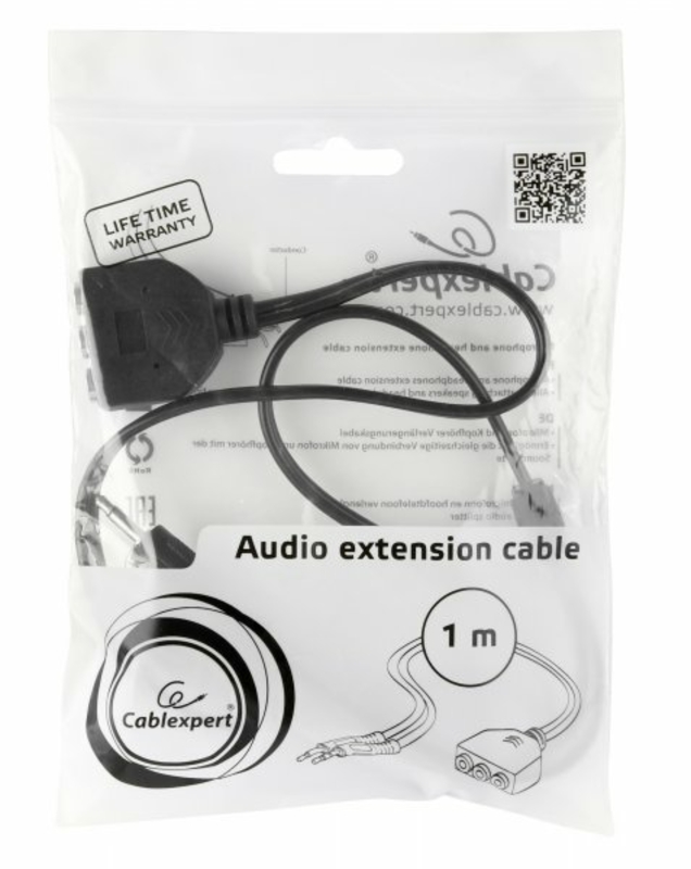Аудіо-кабель Cablexpert CC-MIC-1, перехідник 3.5мм/3х3.5мм мама, довжина 1м., photo number 3