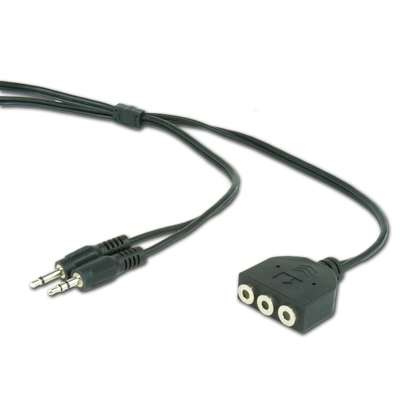 Аудіо-кабель Cablexpert CC-MIC-1, перехідник 3.5мм/3х3.5мм мама, довжина 1м., фото №4