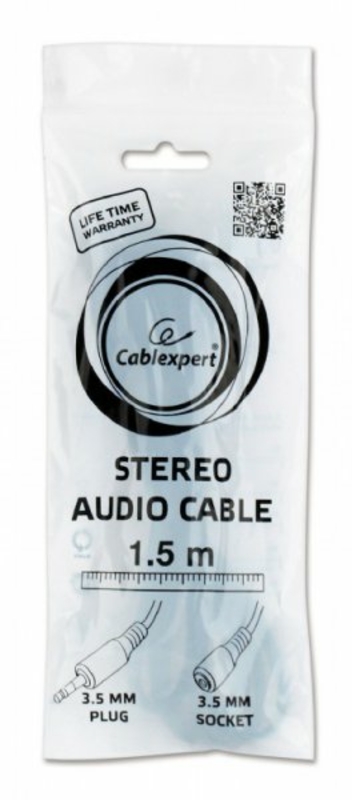 Аудіо-кабель Cablexpert CCA-423, 3.5 мм. стерео папа/3.5мм стерео мама, довжина 1.5 м., photo number 6